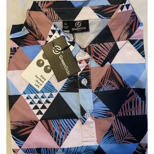 NEW Men's GreenSide Golf Polo Shirt Exotic Wave Large NWT NEW Fast Ship